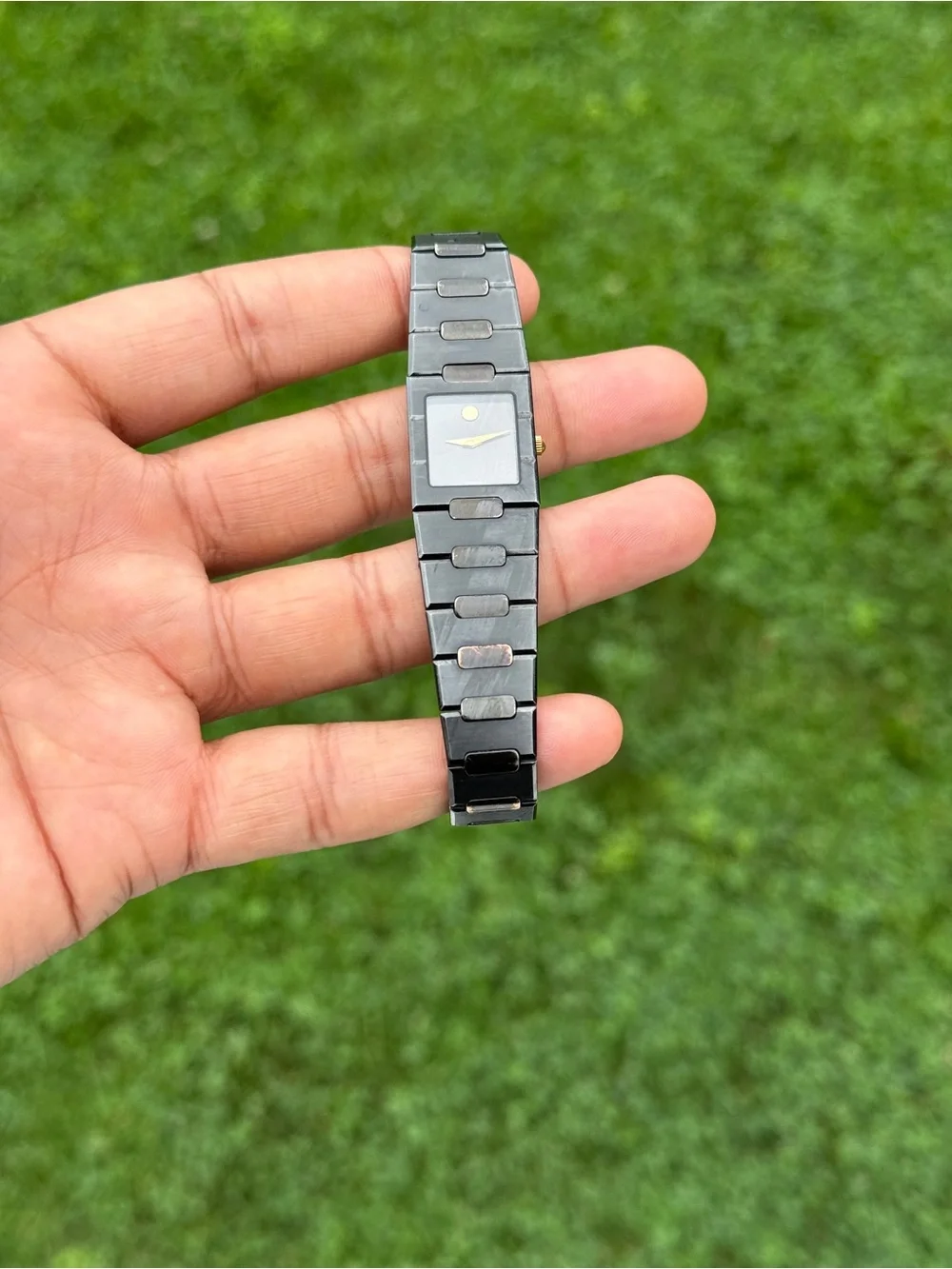 Movado Women's museum Square vintage met black swiss quarts  Watch